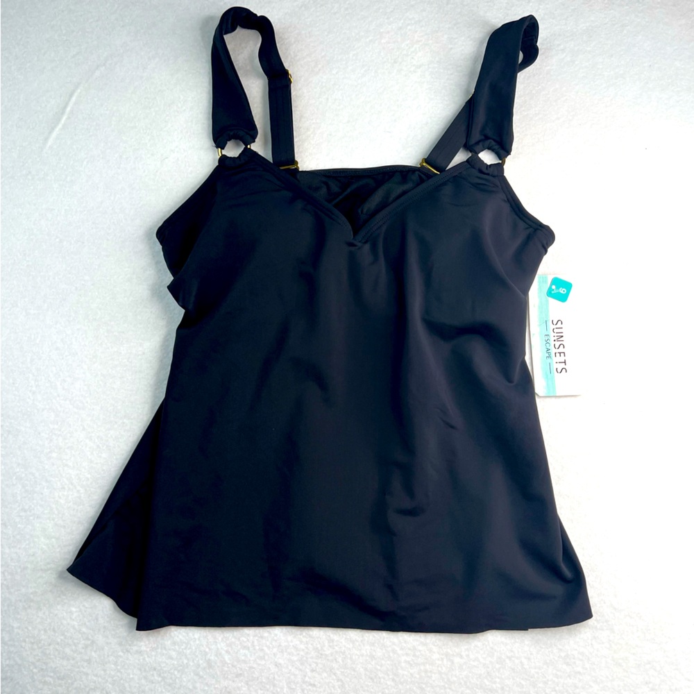 Sunsets Escape Black Amelia Tankini top size 6